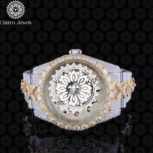 Montre de luxe pour femme Charm_Jewels avec diamants, boîtier rond en acier inoxydable 38 mm, mouvement à quartz analogique, cadran en cristal saphir - Product Image 1