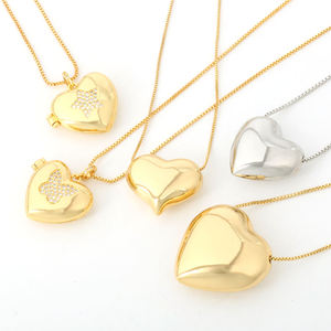 Colgante de Corazón Dorado con Diseño de Estrella y Diamantes, Chapado en Oro de 22k, Collar Romántico para Mujer, Joyería para Uso Diario - Product Image 2