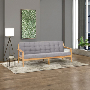 Modern Premium 3-Seater <b>Sofa</b> with Solid <b>Wood</b> <b>Frame</b> Comfortable Triple Seater Lounge Chair for Contemporary Living Room - Product Image 1