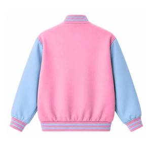เสื้อแจ็คเก็ตวาร์ซิตี้ Gama Phi Delta Sorority สีน้ำเงินชมพู ปักลายตัวอักษรกรีก โลโก้ปักแบบคอลลาจ สไตล์เบสบอล สวยงามสำหรับผู้หญิง - Product Image 2