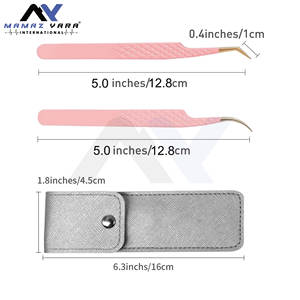 Ensemble de pinces à cils professionnelles 2 pièces, pinces à cils Mega Volume, couleur personnalisée pour une précision accrue - Product Image 5