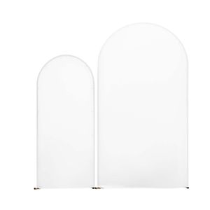 Set of 2 Gold Metal Arch <b>Backdrop</b> <b>Stands</b> 7.2 ft & 6 ft Stable Structure & Easy Assembly with Cover for <b>Weddings</b> - Product Image 2