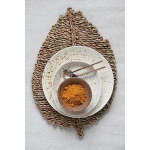 Unique Leaf Seagrass Placemat Thick Braided Straw Tablemat Heat Resistant <b>Coaster</b> Farmhouse Kitchen Decorative Plate Wholesale - Product Image 2