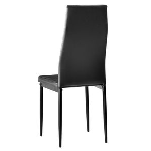 Set di 6 Eleganti Sedie da Pranzo Nere con Schienale Alto e Texture a Strisce, Codice di Ricambio Assemblato BSTWCEZKMG - Product Image 2