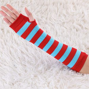 Manchons de bras rayés rouge et bleu unisexes pour adultes, respirants, tricotés, pour le cyclisme et les activités de plein air - Product Image 4