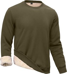 Pull-over chaud en molleton pelucheux rouge bordeaux pour homme, doublé sherpa, col rond, épais, 100 % coton, vente en gros - Product Image 5