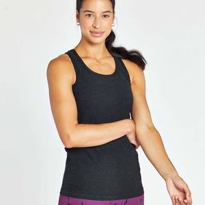 Ropa Deportiva para Mujer, Top de Punto con Cuello Redondo, Color Negro Sólido, Casual, Largo Regular, Transpirable, de Algodón - Product Image 3