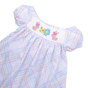 Adorable Robe Décontractée pour Fille, Motif Lapin Brodé Main, 100% Coton, Coupe Évasée, Collection Automne, Référence DR3520 - Product Image 1