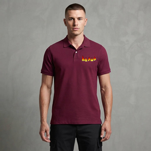 Polo de hombre de algodón 100% tejido, OEM/ODM, con logotipo bordado personalizado, transpirable, de alta calidad, de color sólido y manga corta. - Product Image 5