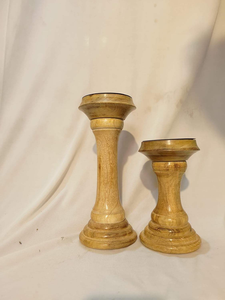 Portavelas Clásico Vintage de Madera Pulida Ecológica para Velas de Té y Velas de Pilar, Ideal para Mesita de Noche - Product Image 6