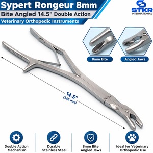 Sypert Rongeur 8 mm à angle de morsure, 14,5 pouces, double action, instrument orthopédique vétérinaire - Product Image 1
