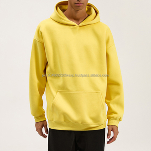 OEM High Quality Cotton <b>Oversize</b> <b>Hoodie</b> Thick French Terry Drop Shoulder Pullover Plain Blank Custom <b>Men</b> Hoodies Manufacturer - Product Image 4