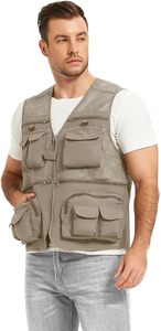 Men's Multi Pocket Fishing <b>Vest</b> Outdoor <b>Utility</b> <b>Vest</b> Breathable Lightweight Tactical <b>Vest</b> Solid Color Zipper Closure - Product Image 1