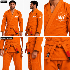 Kimono de BJJ Naranja 100% Algodón, Duradero, Corte Regular, Kit de Ropa de Artes Marciales para Hombre - Product Image 5