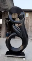 Sculpture abstraite moderne en marbre blanc poli à la main, décoration d'intérieur, présentation sur table, Pâques, Diwali, Anniversaire