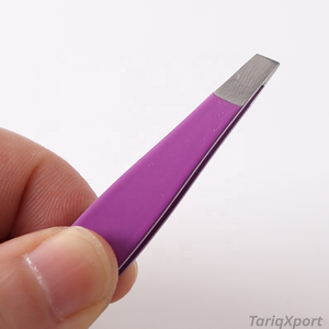 แหนบกำจัดขนสแตนเลส ปลายเฉียงแบน สีโรสโกลด์ เงิน ดำ - อุปกรณ์แต่งหน้า - Product Image 6