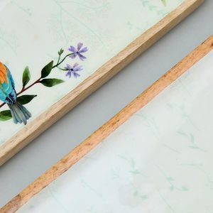 Prime Color Classical Design Print Rectangular Wooden Serving <b>Tray</b> Fine Quality Durable Shiny Wooden Dessert <b>Tray</b> for Snacks - Product Image 6