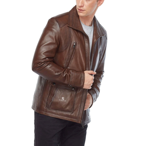 Genuine Leather Motorcycle <b>Biker</b> <b>Jacket</b> Men <b>Vintage</b> Classic Winter Outerwear Casual Streetwear Premium <b>Jacket</b> 2026 - Product Image 2