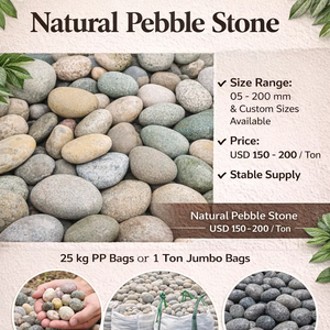 Galets de rivière naturels pour l'aménagement paysager et la décoration de jardin, taille personnalisée disponible - Product Image 2