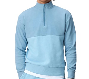 Sudadera con capucha y cremallera de 1/4 para hombre, personalizada con logo, de alta calidad, bordada, informal, de forro polar - Product Image 1