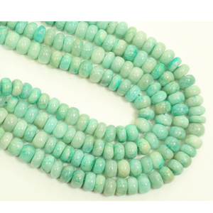 Perles d'Amazonite naturelle lisses de forme ronde, 6 mm à 9 mm, magnifiques perles de pierre précieuse d'Amazonite - Product Image 2