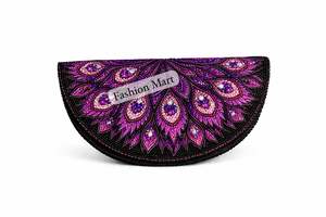 Bolso de mano hecho a mano con cuentas, semicircular, para la noche, con forro de satén y cadena metálica. - Product Image 5