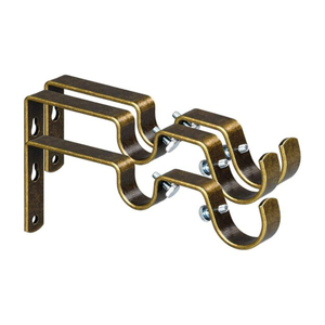 Heavy Duty Stainless Steel Double Curtain <b>Rod</b> Brackets Wholesale Antique Brass Window Drapery <b>Rod</b> <b>Holders</b> Supplier Hardware - Product Image 4