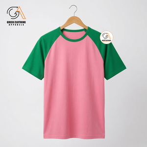 Vêtements grecs Alpha Kapa Soror T-shirt à col rond uni 100% coton respirant rose vert manches courtes coupe classique - Product Image 1