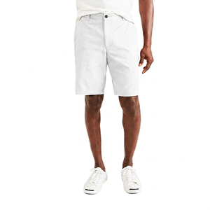 Shorts de bain vintage légers en coton 100% peigné et lavé, tissés, couleur unie, taille mi-haute, avec braguette zippée pour homme - Product Image 3