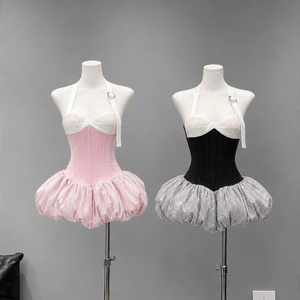Robes de princesse plissées en dentelle pour femmes, taille naturelle, coupe ajustée, sans bretelles, en mousseline, décontractées, lavables, prix d'usine, personnalisables - Product Image 6