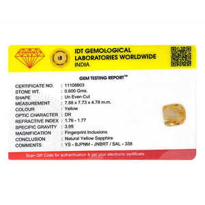 Handcrafted 3 Carat Oval Cut Yellow Sapphire Loose Gemstone for Fine Jewelry - Product Image 4