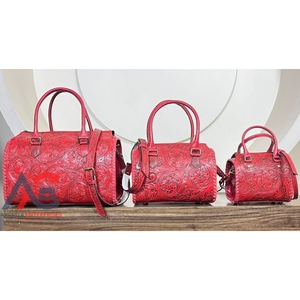 Ensemble de 3 sacs de voyage en cuir repoussé 2026, directement de l'usine, en cuir de vachette premium, pour la nuit et le week-end, unisexe, sacs Speedy - Product Image 1