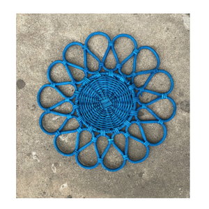 Handmade <b>Green</b> Bamboo Flower Shape Placemat Bohemian Style <b>Mats</b> & Pads for <b>Table</b> Decoration - Product Image 5