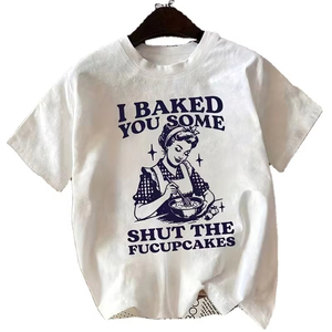 T-shirt d'été décontracté unisexe à col rond et manches courtes, tricoté sur mesure, imprimé graphique vintage, éco-responsable, avec logo personnalisé - Product Image 1