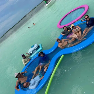 Hamaca Flotante Inflable Redonda para Piscina, de Verano, para Exteriores, en Blanco/Negro/Azul, con 2 Años de Garantía, para Nadar y Fiestas - Product Image 3