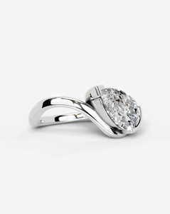 S925 Sterling <b>Silver</b> rhodium Plated Set pear Cut Moissanite GRA Certified Engagement Wedding <b>Ring</b> - Product Image 5