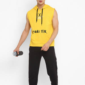 Men's Customized Workout Gym Hoodies XS 6XL Winter 100% Cotton Fleece Quick Dry Hooded Sleeveless Stringer Bodybuilding Sports - Product Image 4
