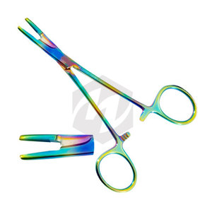 Tijeras Portaagujas Olsen Hegar de 5 1/2 Pulgadas, Acero Inoxidable, Instrumentos Quirúrgicos Médicos, Mango con Recubrimiento de Color para Mejor Agarre - Product Image 2