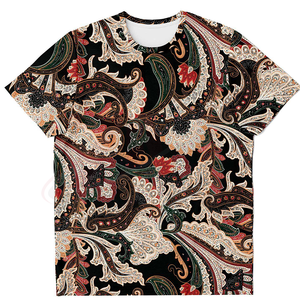 Camiseta de Manga Corta con Cuello Redondo y Estampado Paisley para Mujer, Corte Regular, Estilo Casual, para Todas las Temporadas, 100% Poliéster, Tejido de Tela - Product Image 5