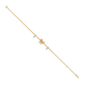 Bracelet élégant à motif nœud en diamant avec pendentifs en forme de goutte d'eau - Product Image 4
