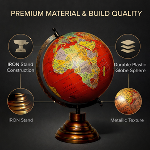 ARTISTIC CRAFTS Globo Terráqueo Moderno con Base de Hierro para Escritorio |   Globo Terráqueo de Plástico para Decoración de Escritorio de Oficina, Mesa de Estudio, Aula - Product Image 2