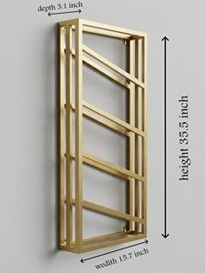 Estante de pared para botellas de metal con acabado dorado, perfecto para bares, comedor y cocina. Diseño premium, ideal como regalo. - Product Image 2