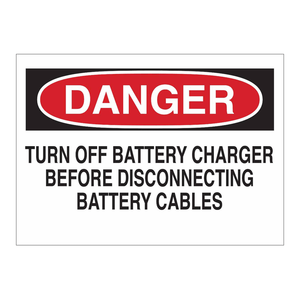 Panneau d'avertissement de chargeur de batterie Brady Danger 10x14 pouces, sécurité industrielle et de laboratoire - Product Image 3