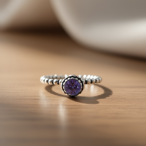 Élégante bague cocktail en améthyste et moissanite, bague en argent sterling 925, bijou raffiné, cadeau pour elle - Product Image 3