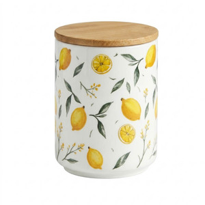 กล่องเก็บของลายเลมอน กล่องจัดระเบียบครัว ภาชนะเซรามิกสำหรับเก็บของในครัว - Product Image 1