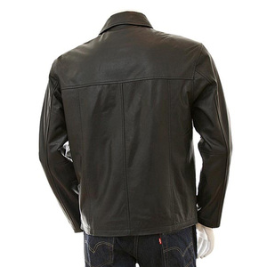 Veste épaisse à capuche en cuir véritable marron pour homme avec doublure en fausse fourrure, col rabattable, fermeture éclair, coupe classique, style hiver - Product Image 2