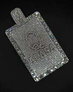 Collar de Hip Hop Rectangular con Colgante de Moissanita Corte Princesa de Acero Inoxidable Chapado en Oro Personalizado, Joyería Unisex - Product Image 1