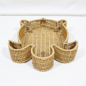 Bandeja de Servir de Ratán PE Hecha a Mano con Diseño de Tortuga, Bandeja Decorativa sin Acabado para Uso Residencial - Product Image 2