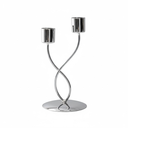 Support de bougie en métal moderne au design actuel pour la décoration de la maison, bougeoir classique et luxueux pour table, en gros - Product Image 1