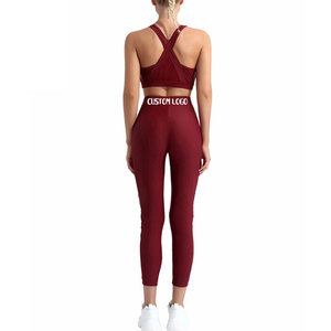 Custom Logo Print Quick Dry Good Service <b>Top</b> Trendy Best Quality Reasonable Price Gym Fitness Active Wear High Waist Yoga Set - Product Image 3